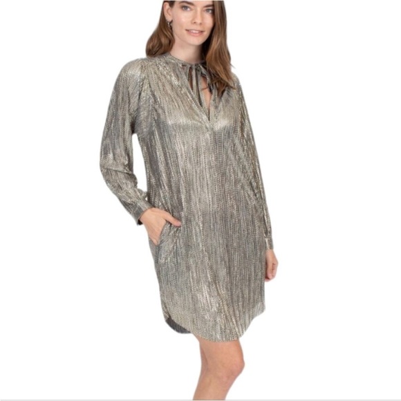 Sabina Musayev Gold and Silver Textured Dress - Picture 5 of 12